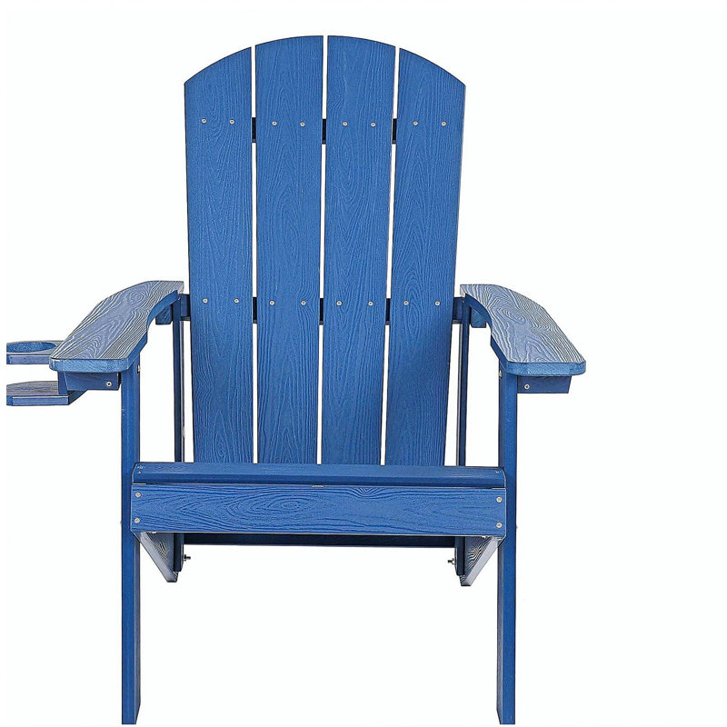 Lounge chair dark blue color, suitable for all seasons: Outdoor lounge chair, made of sturdy HIPS material, equipped with 304 stainless steel accessories.