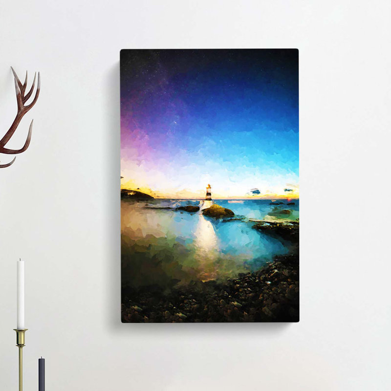 Penmon Lighthouse In Anglesey Wales In Abstract - Wrapped Canvas Print, 60cm H x 40cm W x 3cm D