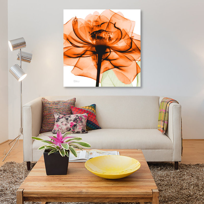 «Rose», reproduction d'impression sur toile, H 26 po x l 26 po x P 1,5 po, Toile tendue, Pas de tapis
