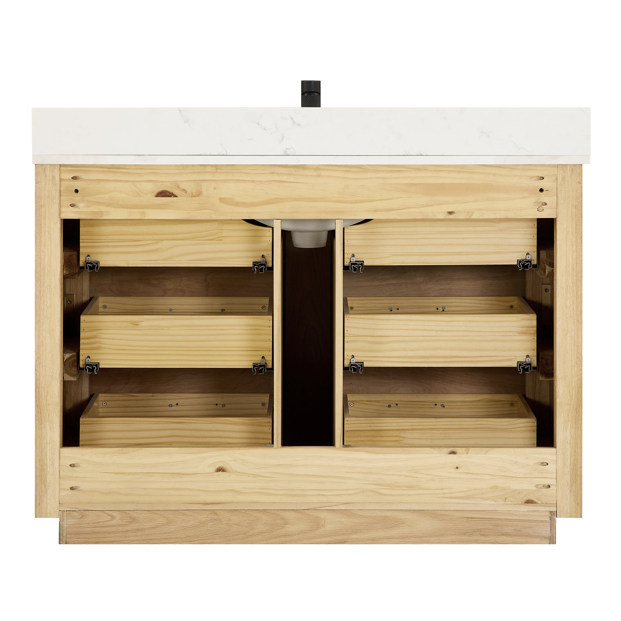 Porto 48'' Single Bathroom Vanity, Matte Black, Natural