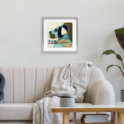 Squirrel Cop Dog Humor Framed Print Under Glass, design by Stacy Milrany