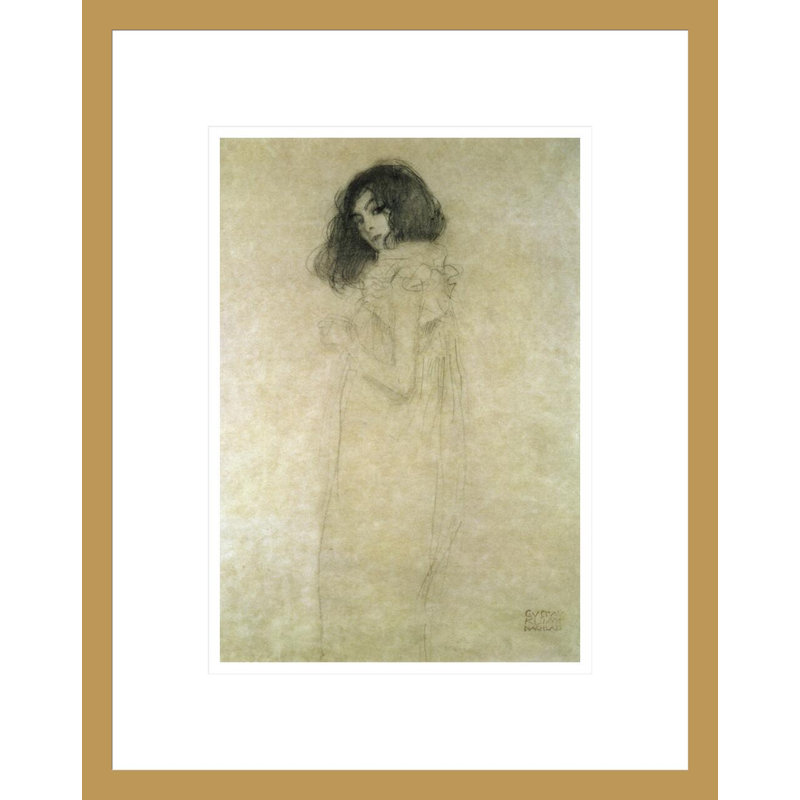 Portrait d'une jeune femme par Gustav Klimt, impression giclée encadrée, H 16,75 po x l 13,3 po