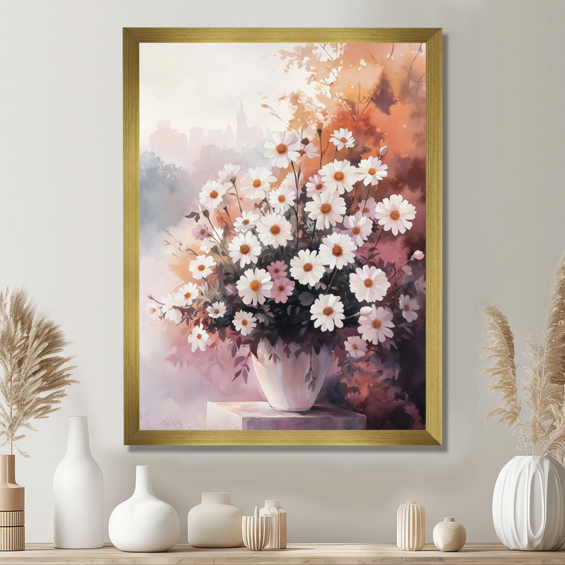 Kraemer - Floral Canvas Prints, H 44 po x l 34 po, Reproduction encadrée sans passe-partout, Doré