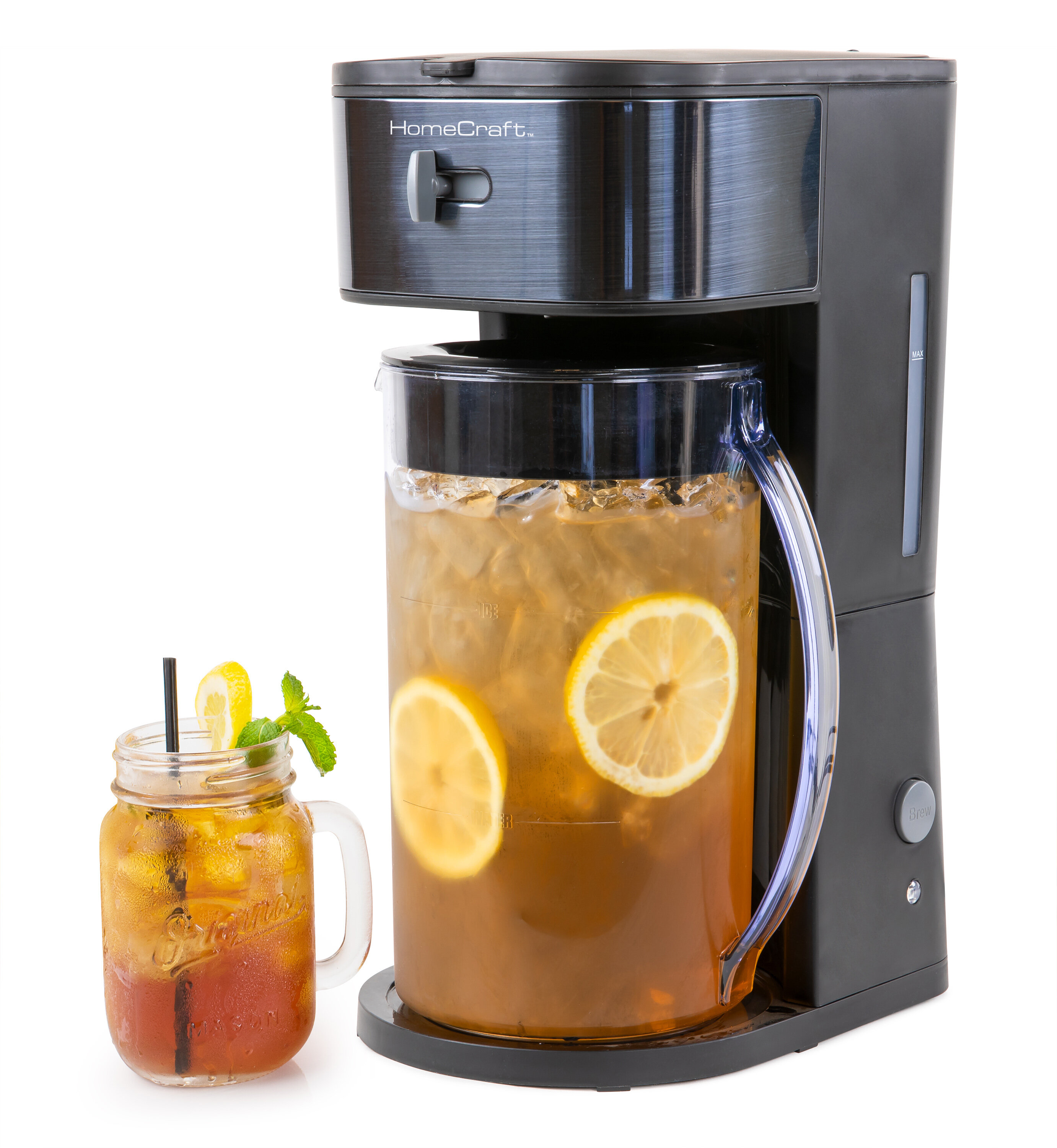HomeCraft HCIT3BS 3-Quart Black Stainless Steel Café' Ice Iced Coffee and  Tea Brewing System & Reviews