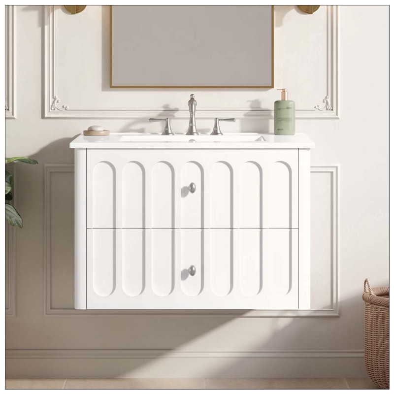 Meuble-lavabo flottant moderne 30 po, White
