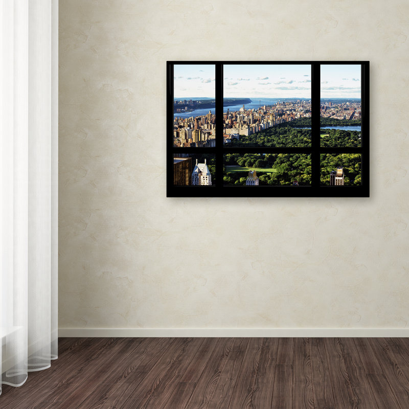 Fenêtre central park, reproduction de photo sur toile tendue, H 30 po x l 47 po x P 2 po