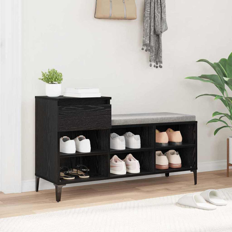 6 Pair Shoe Storage Cabinet, Black