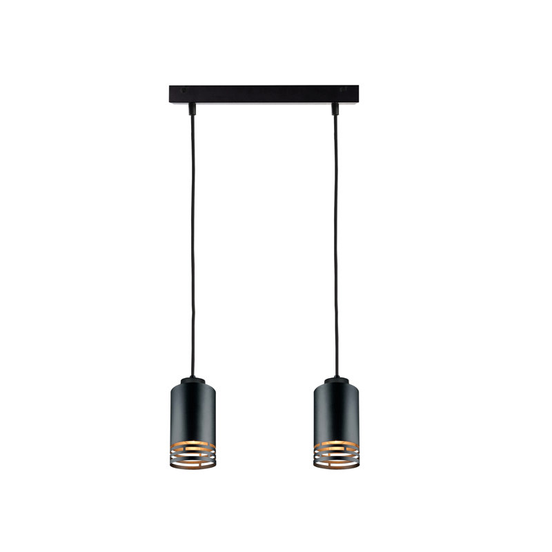 - Light Pendant, Black, 2 Lights