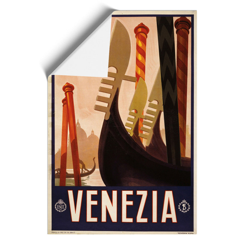 Vintage Travel Venice - Frameless Print, 30cm H x 21cm W x 0.1cm D