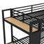 Lit superposé pour adolescents avec tablettes de rangement, tiroirs et panneau perforé, noir-725803492