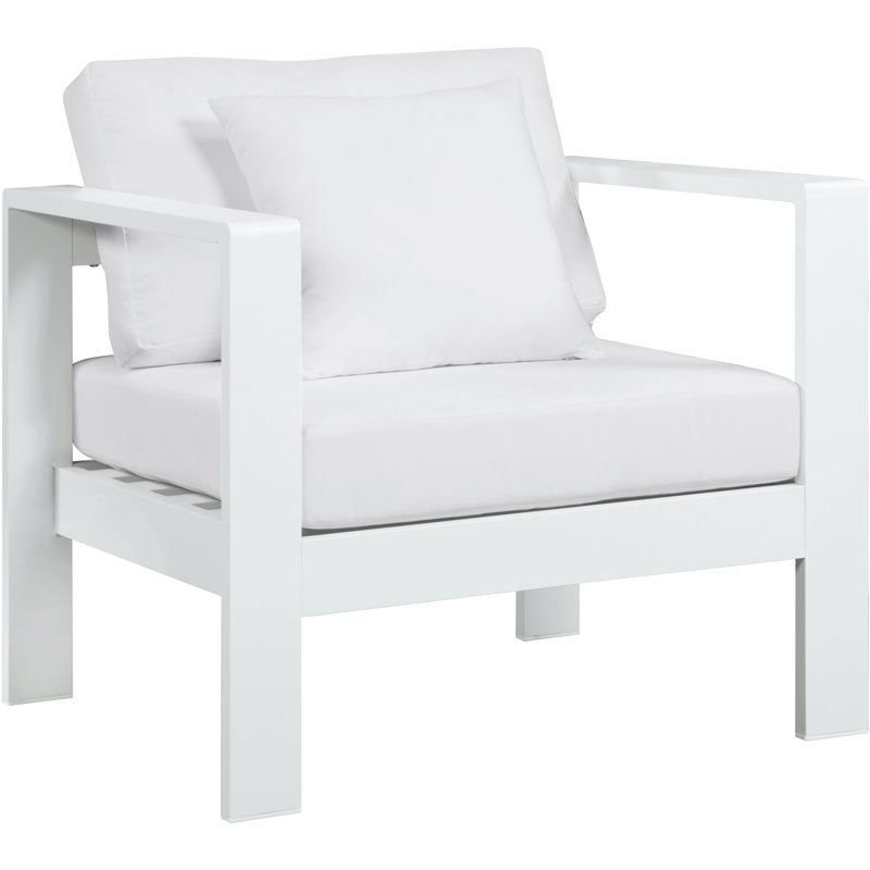 Lajoy Aluminum Outdoor Lounge Chair, White, White