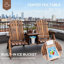 Causeuse double Adirondack, chaise Adirondack double en bois avec seau à glace, causeuse d'extérieur avec dossier haut
