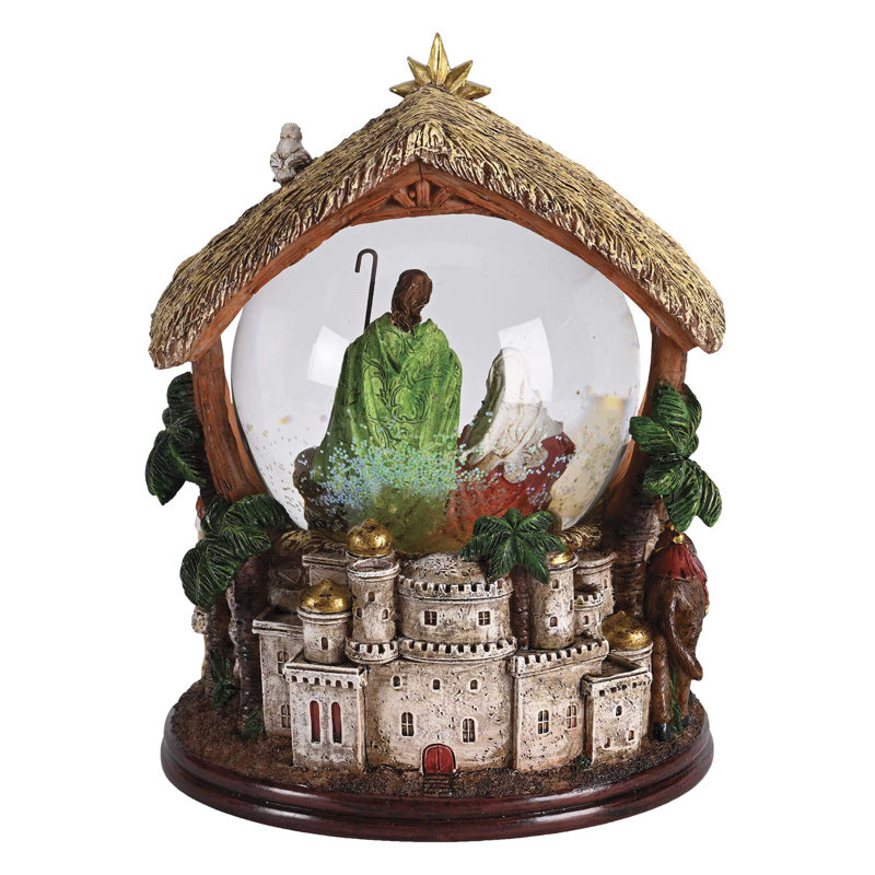 Waterglobe Nativité avec des animaux rois