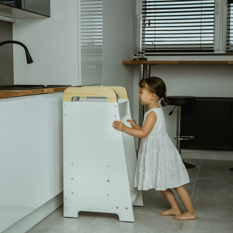 Kitchen Tower, White/Pine