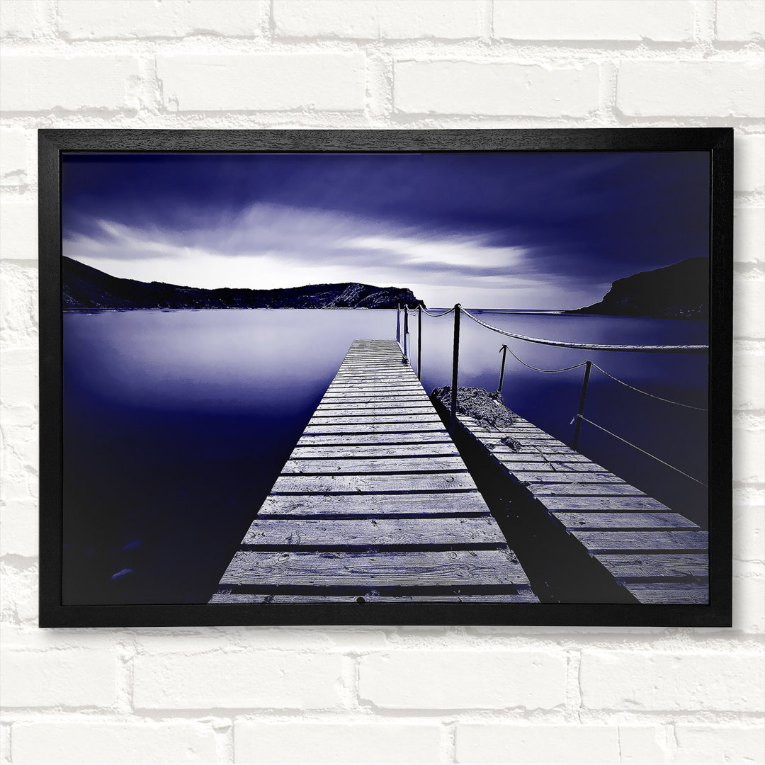 Gerahmtes Leinwandbild Abstract Pier Purple