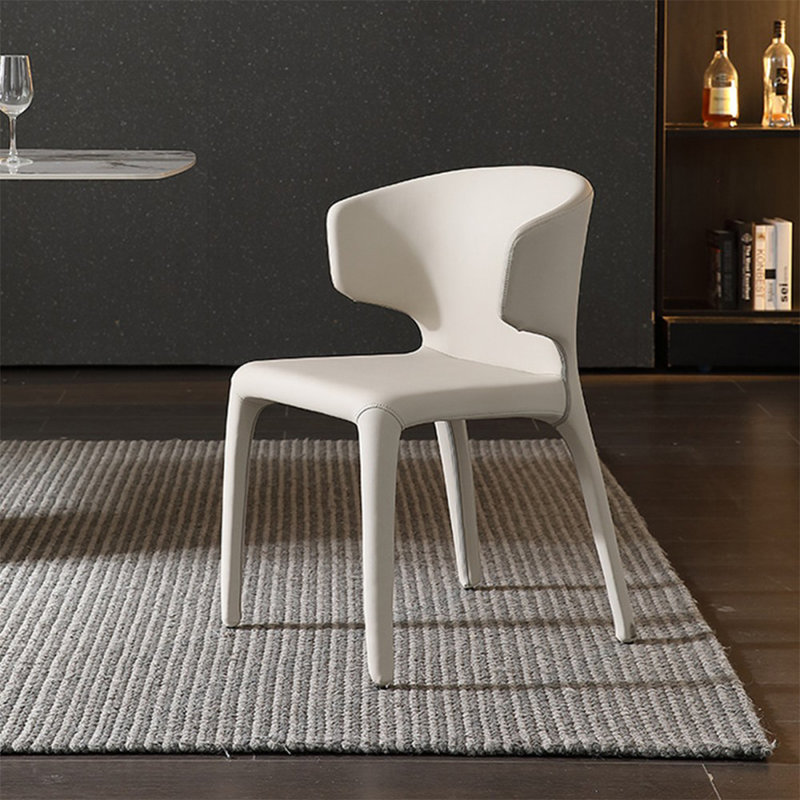 White Solid back side Chair(Set of 2)