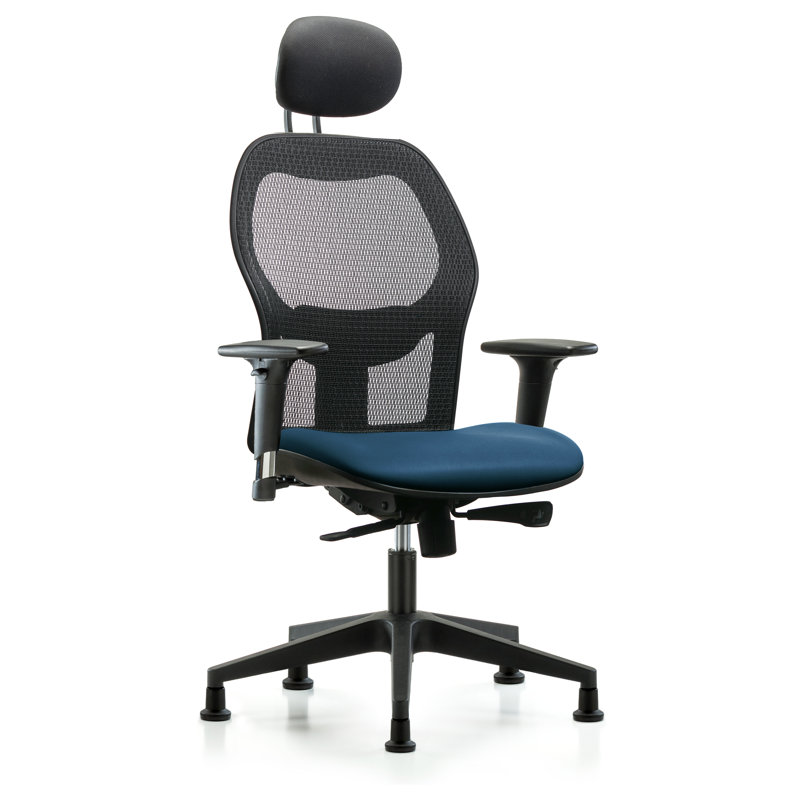 Vinyl Task Chair with Headrest, Marine Blue