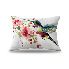 Japanese Flower Painting Throw Pillow Insert East Urban Home Size: 14 x 14,  Fill Material: Poly Fill, Color: Rainbow - Yahoo Shopping