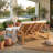Adjustable Outdoor Double Lounge Chair With Cushions - Solid Wood Patio Chaise For Poolside, Garden, Or Balcony-1259747882