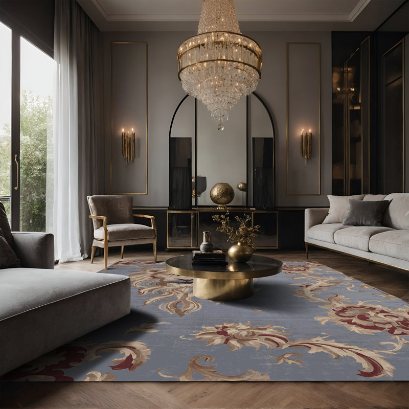 Tapis rose soyeux et moelleux, Rectangle 7 pi x 9 pi