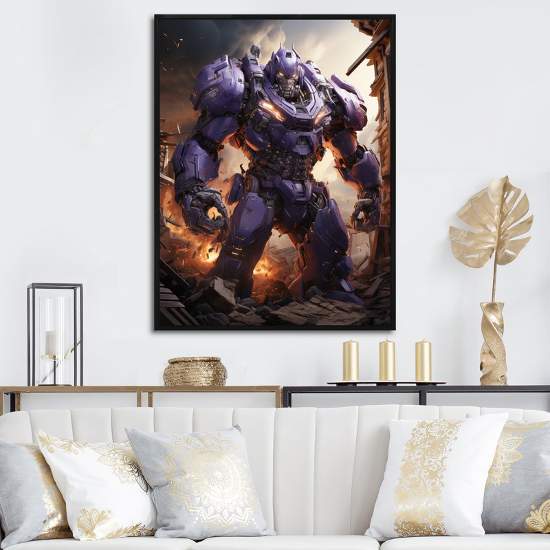 Villian Transformer III - Imprimé, H 40 po x l 30 po x P 1,5 po, Cadre flottant noir