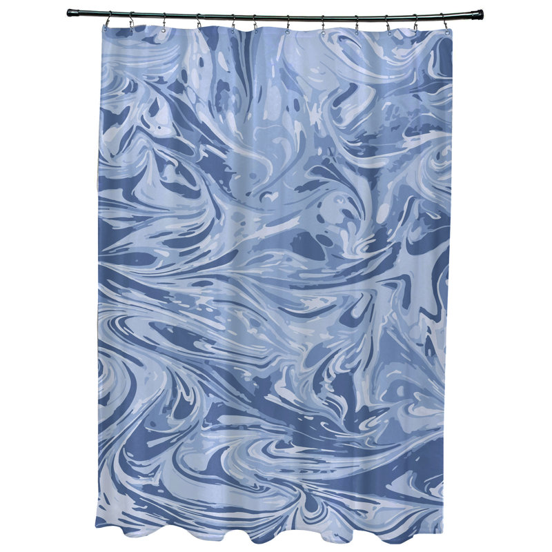 Hashir Floral Shower Curtain, Blue