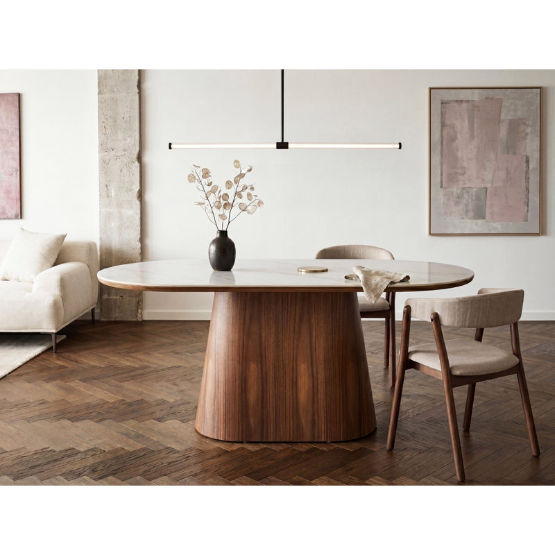 Dining Table LOCKHART Dark Ash Wood 180 cm 90 cm