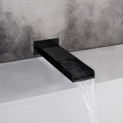 Ensemble de douche noir mat - Système de salle de bain en laiton avec pomme de douche à effet de pluie de 10 pouces et tenue à la main efficace contre les acides faibles