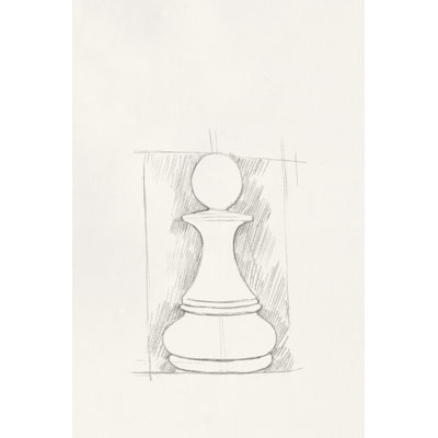 Chess Set Sketch V by Emma Caroline - Wrapped Canvas Print