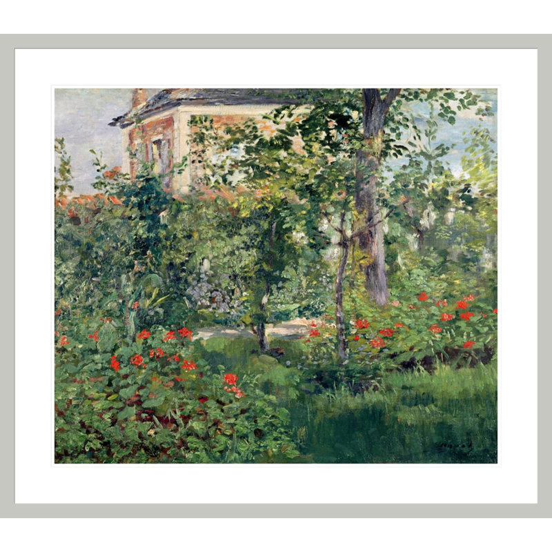 «The Garden at Bellevue» par estampe numérique encadrée, 33,5 po H x 38,21 po L