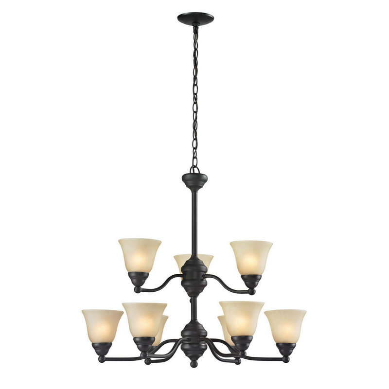Lustre classique à 9 lumières de style bougie Altenwald