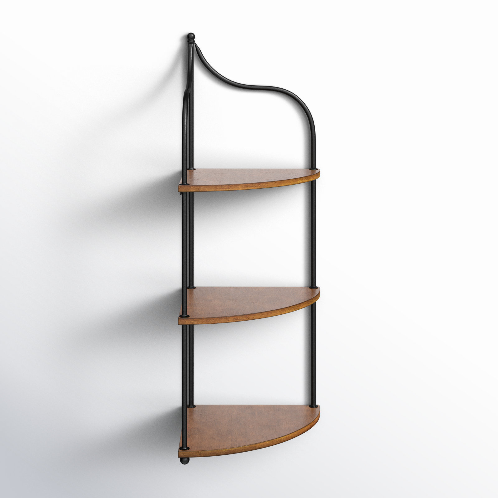 17" Corner Shelf, Brown/Black