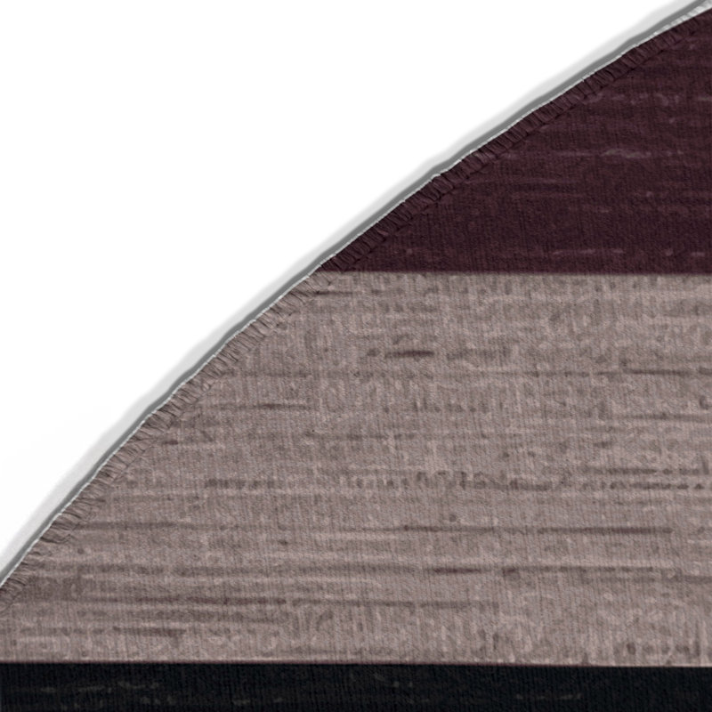 Tapis intérieur / extérieur noir HorizontalStripes, Rond 5 pi