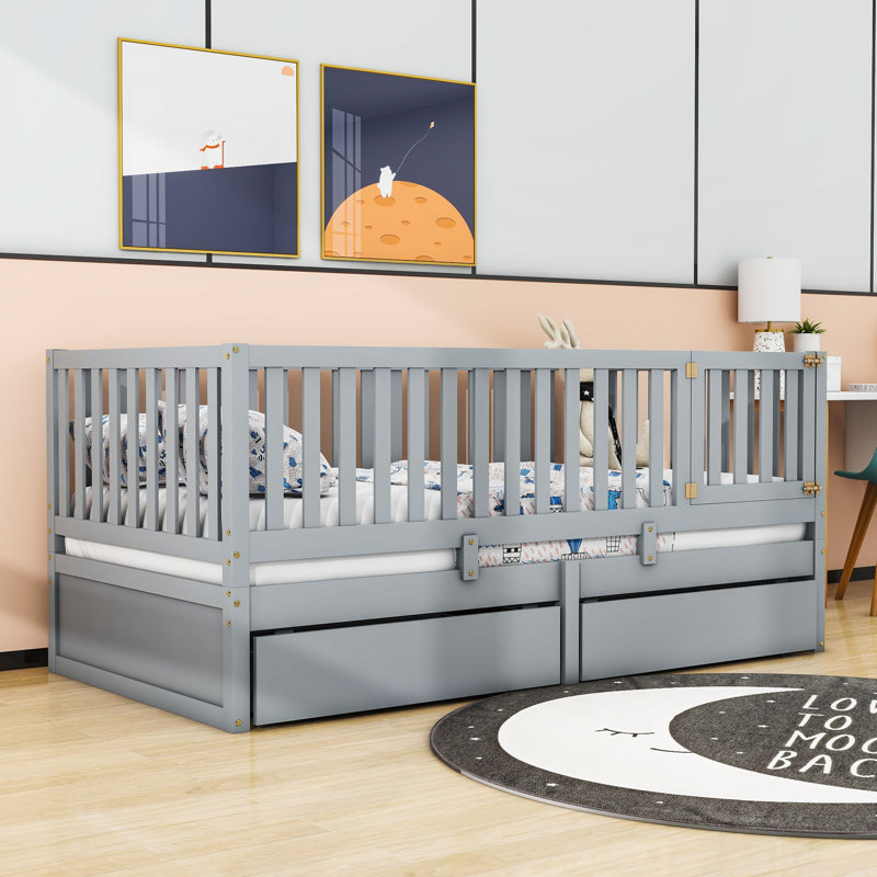 Jaiquan Daybed with Two Storage Drawers, Twin, Gray