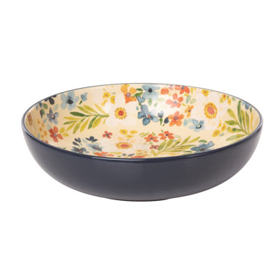 Ceramic 10.75 in. Floral Boutique Serving Bowl