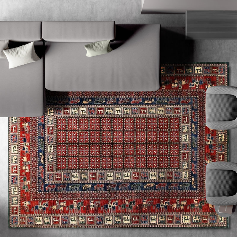 Aryana Wool Southwestern Area Rug in Red