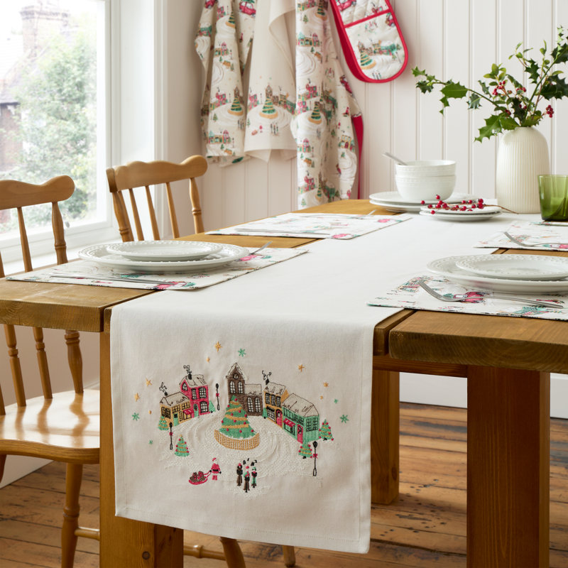 Christmas Town Cotton Dining Table Runner