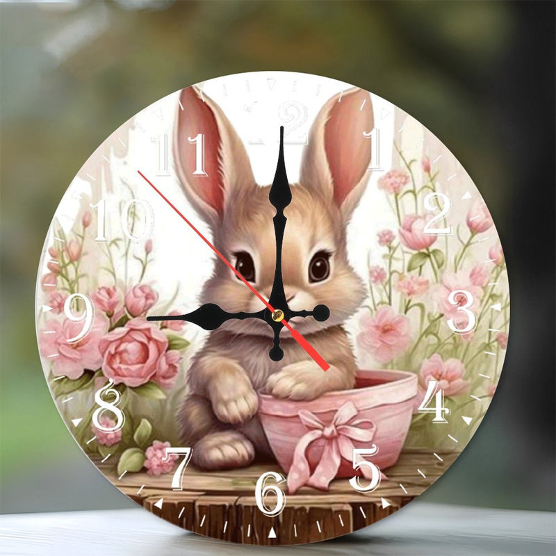 Horloge murale en bois 10 po, mouvement silencieux, à piles (piles AA non incluses), décor artistique, parfait pour les décorations