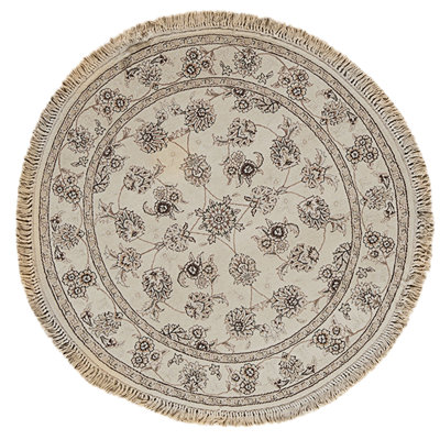 Hand Knotted Area Rug in Ivory