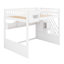 Lit mezzanine en bois avec escalier et garde-robe-2061045639