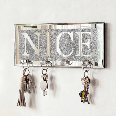 Porte-clés mural avec miroir fait main Nice