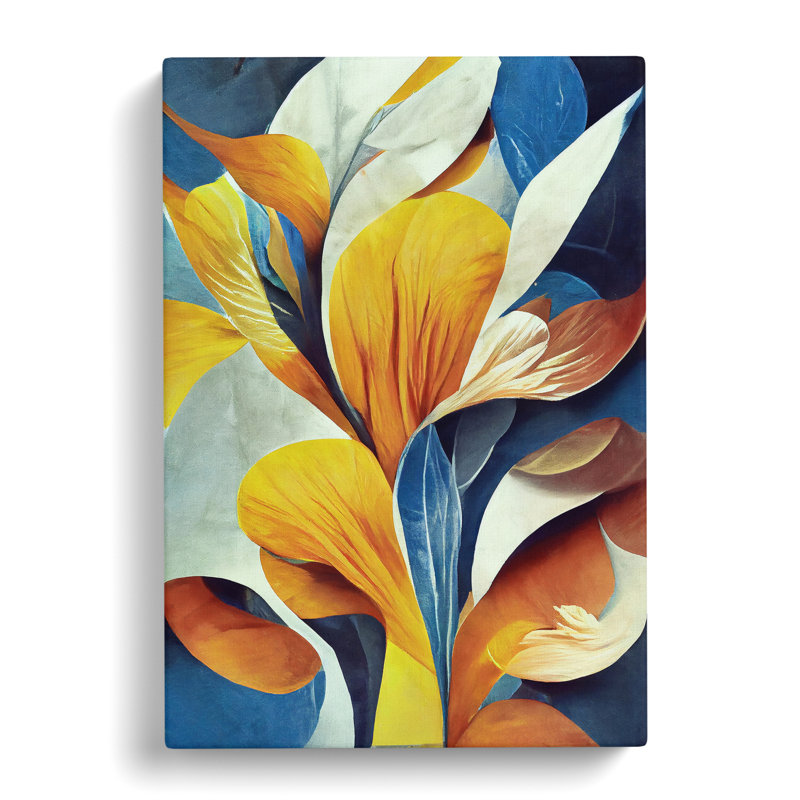 Beautiful Abstract Floral No.5 - Unframed - Wrapped Canvas, 60cm H x 40cm W x 3cm D
