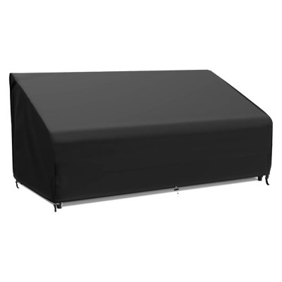 3-Seater Outdoor Couch Cover Waterproof, 80 Inch Patio Furniture Cover For Sofa, Heavy Duty Polyester & Double-Stitched Seams, Classic Black by Arlmont & Co.