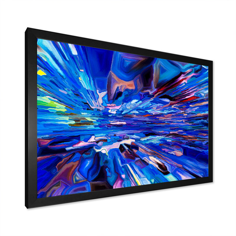 Motif de couleurs abstraites - reproduction de cadre photo sur toile, Cadre noir, H 8 po x l 12 po x P 1 po