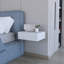 Décoration de chambre à coucher: table de chevet flottante blanche avec tiroir - solution de rangement élégante et moderne-1073775755