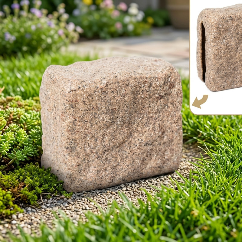 Paquet de 1 capuchon d'extrémité à bordures en grès, L 7 po x l 4 po x H 6,5 po, bloc de finition sans bordure à bricoler, unité de verrouillage pour compléter les installations de bordure de jardin
