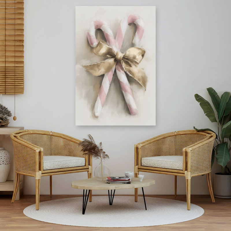 «Candy Cane», art mural contemporain abstrait, 60" H x 40" W