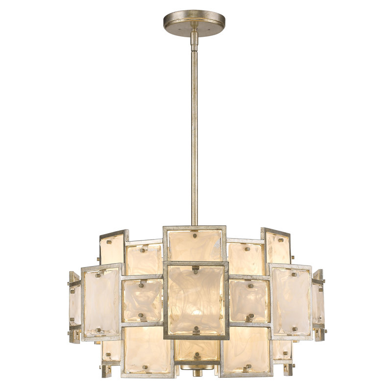 Lustree tambour 6 lumières unique Kincannon, Argent