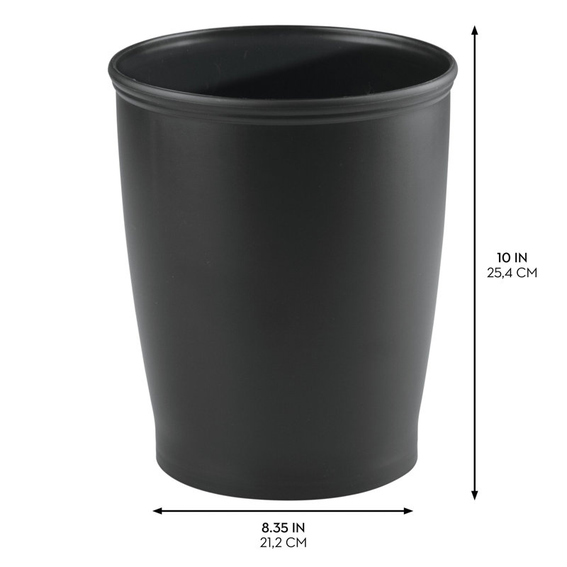 iDesign Set of 2 Round Plastic Bathroom Trash Cans - Bronze
