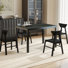 5 - Piece Black Dining Set, Modern Design Rectangular Kitchen Table And Solid Wood Dining Chairs